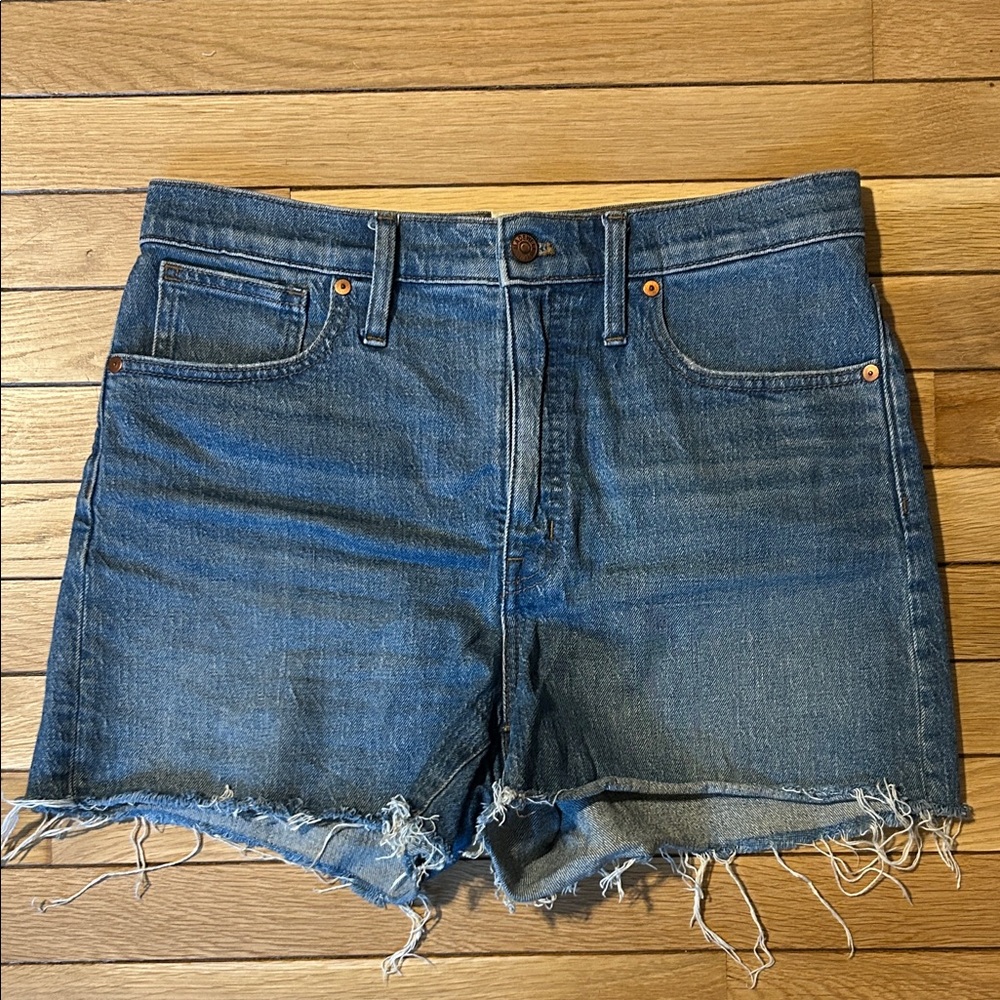 Madewell High Rise Denim Shorts with Frayed Hem